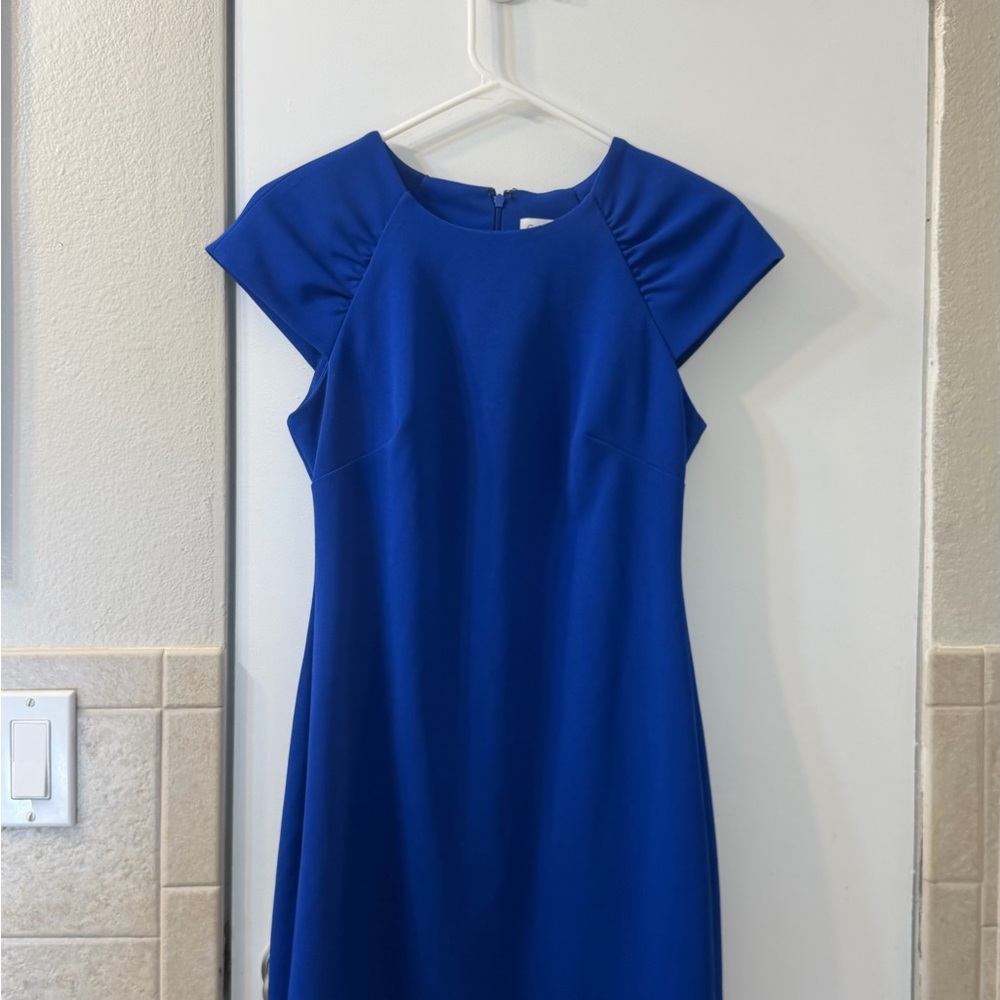 Calvin Klein Cobalt Blue Cap-Sleeve Shift Dress